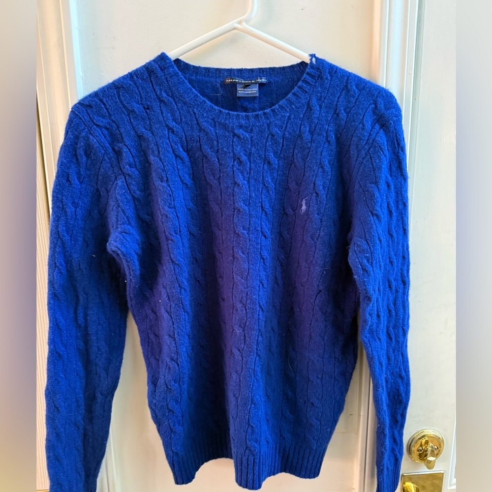 Ralph Lauren Sport 100% Lambs Wool Cable Knit Sweater